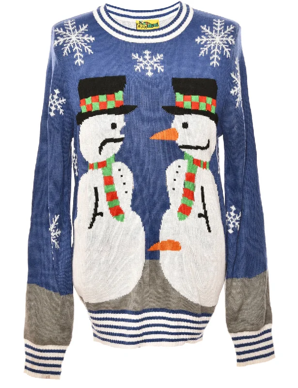 Navy Christmas Jumper - M