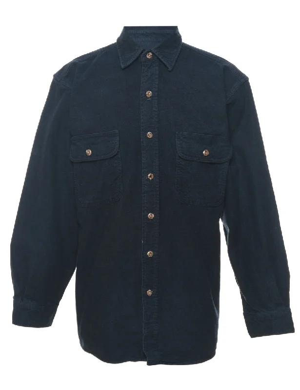 Navy Classic Flannel Shirt - M