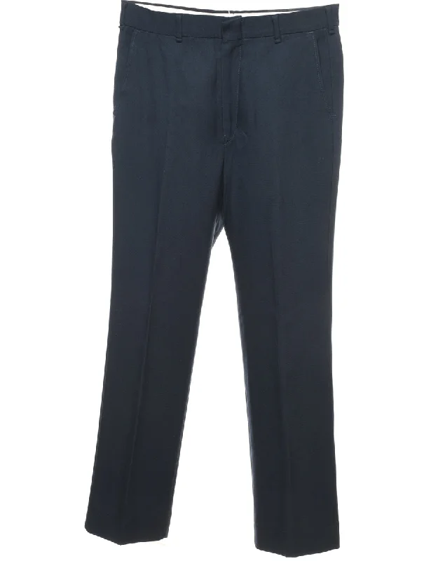 Navy Straight-Fit Trousers - W34 L31