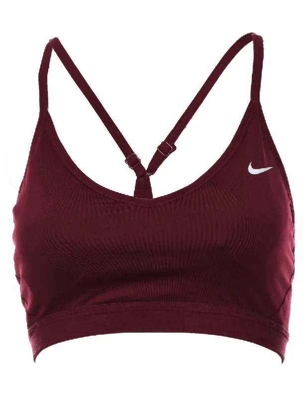 Nike Maroon Sports Bra - M