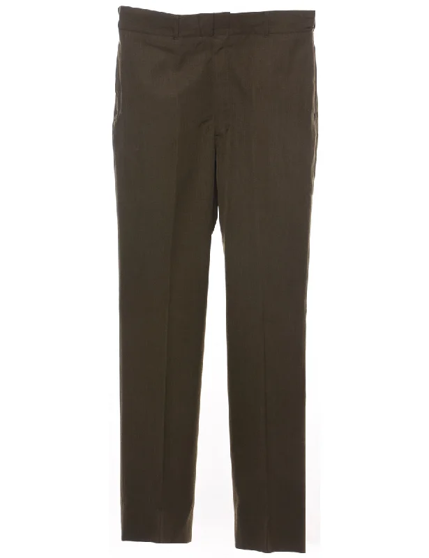 Olive Green Classic Tapered Trousers - W35 L34