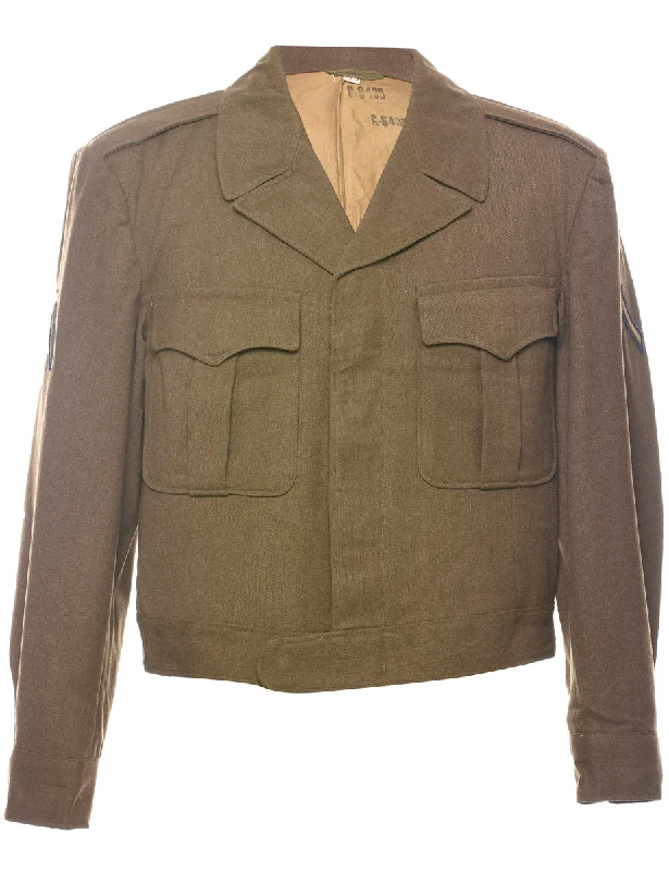 Olive Green Military Jacket - S