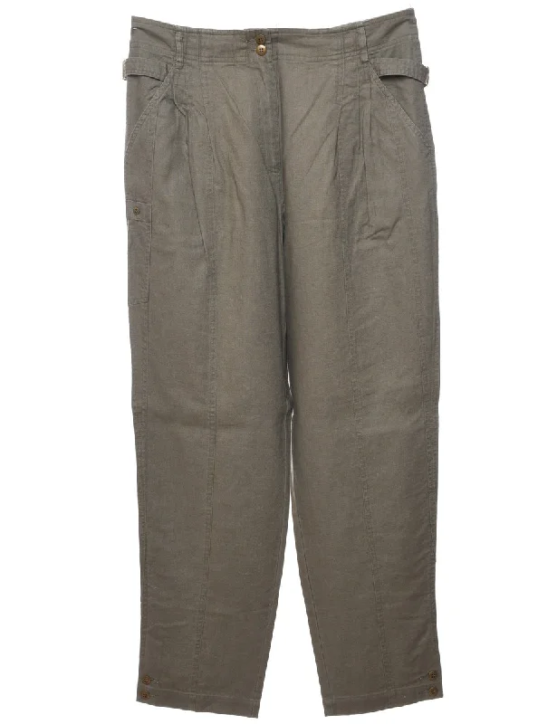 Olive Green Y2K Cargo Trousers - W32 L29