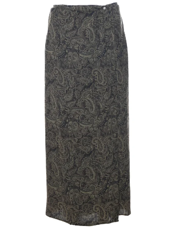 Paisley Print Maxi Skirt - M