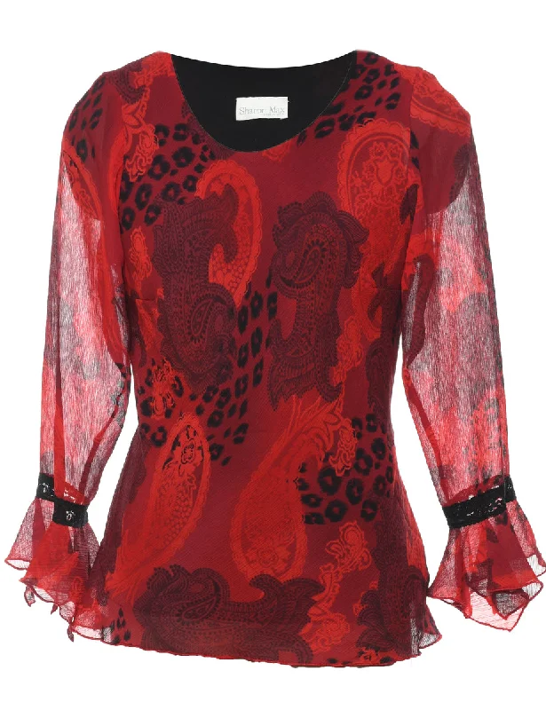 Paisley Printed Top - L