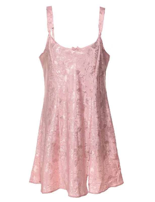 Pale Pink Floral Print Babydoll - M