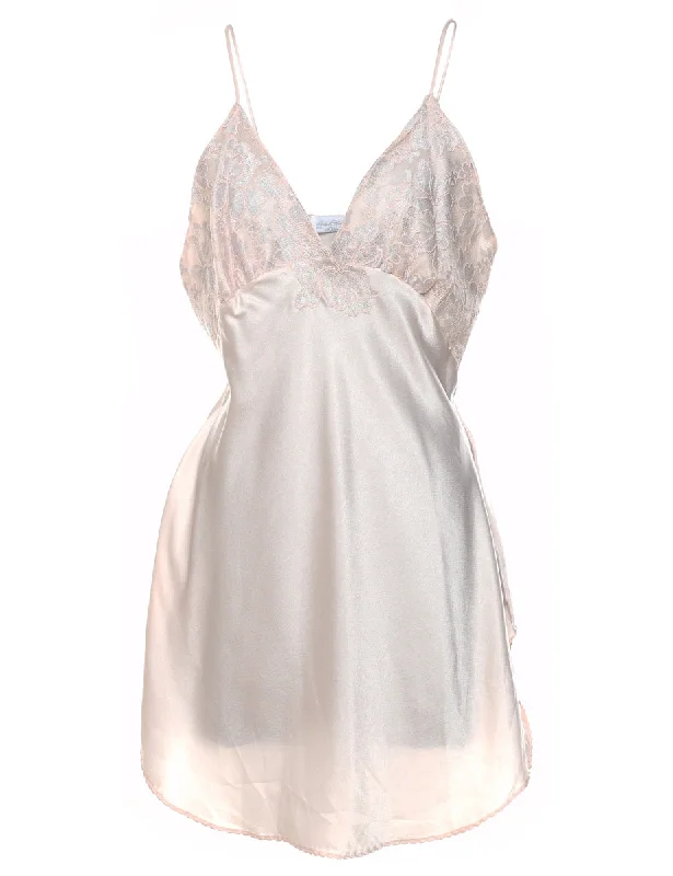 Pale Pink Lace Babydoll - S