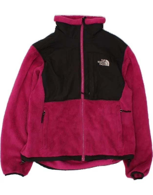 THE NORTH FACE Womens Fleece Jacket UK 14 Medium Pink Colourblock