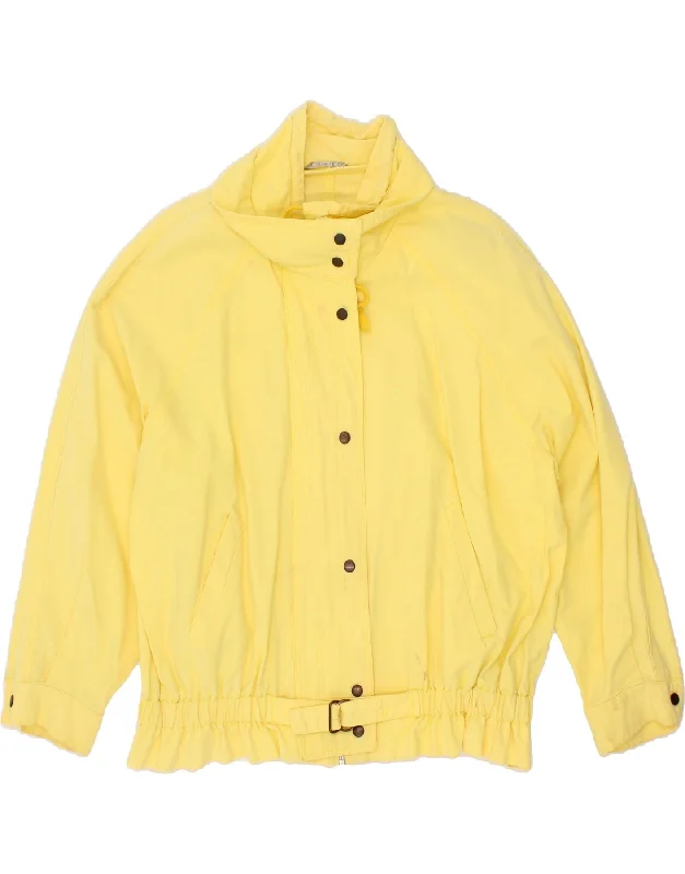 VINTAGE Womens Bomber Jacket EU 42 Large Yellow