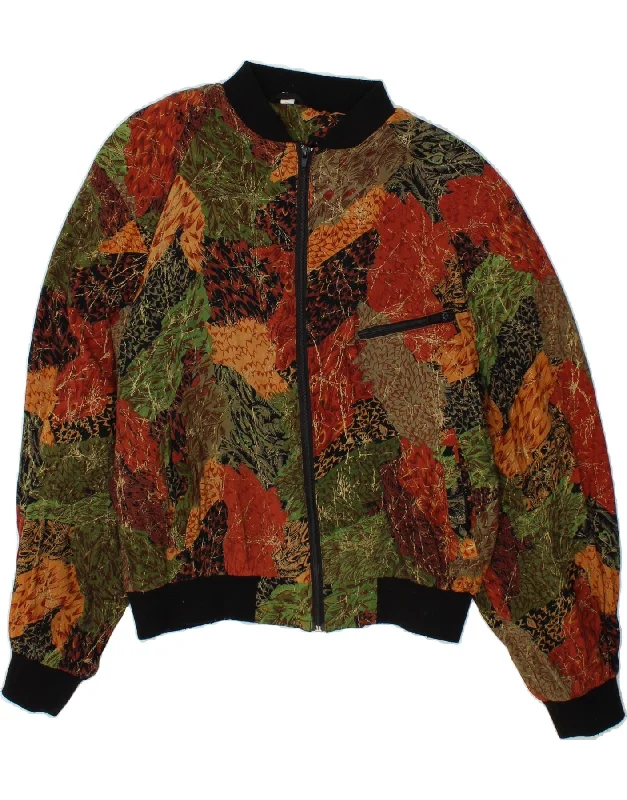 VINTAGE Womens Bomber Jacket IT 38 XS Multicoloured Floral