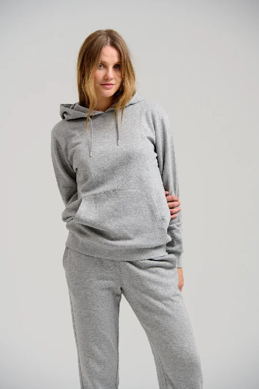 Basic Hoodie Sweat - Light Grey Melange