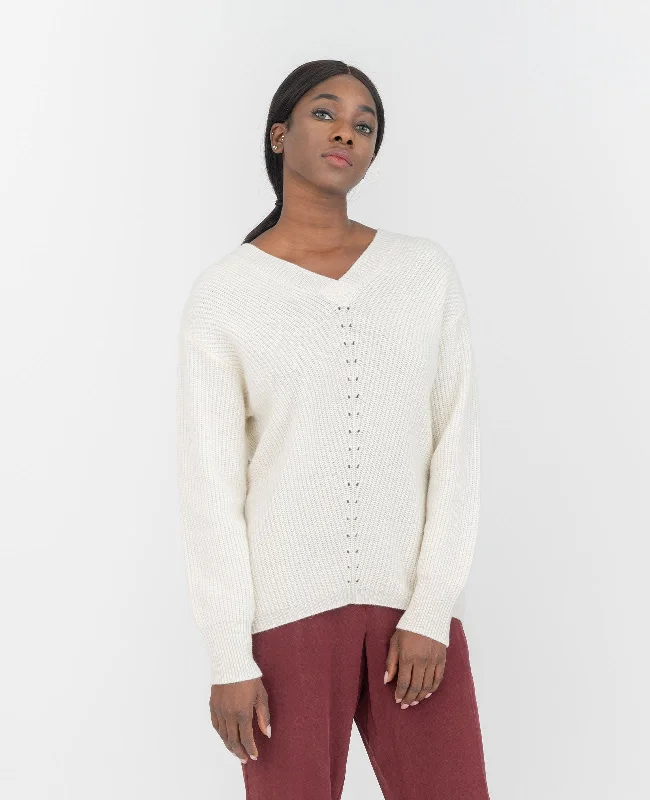 Moving Rib V-Neck Sweater