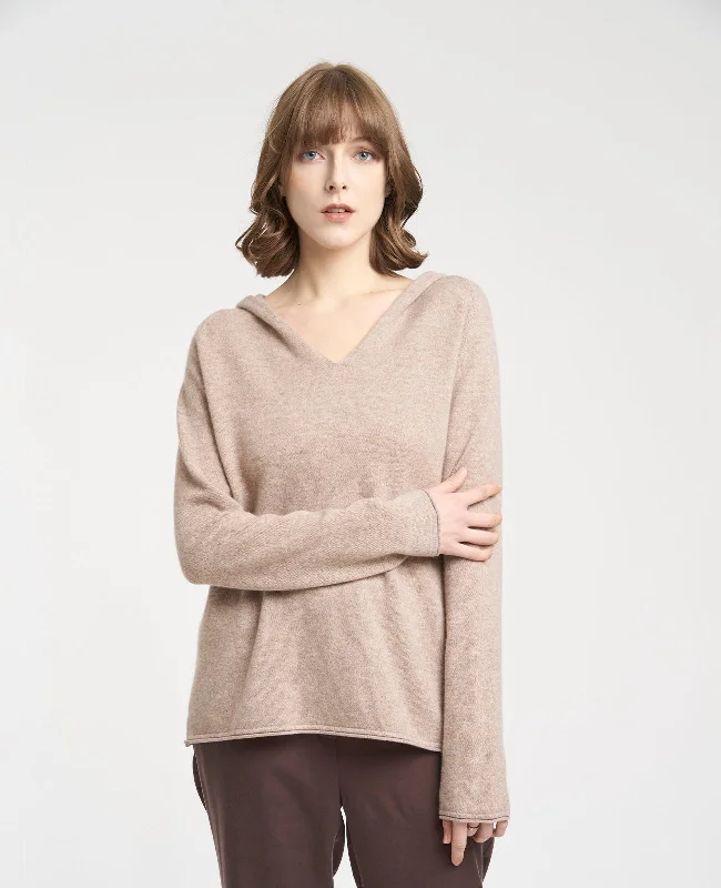 Cashmere V-Neck Hoodie