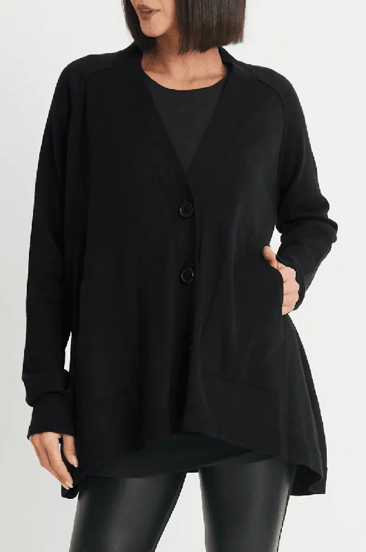 Black Varsity Cardigan