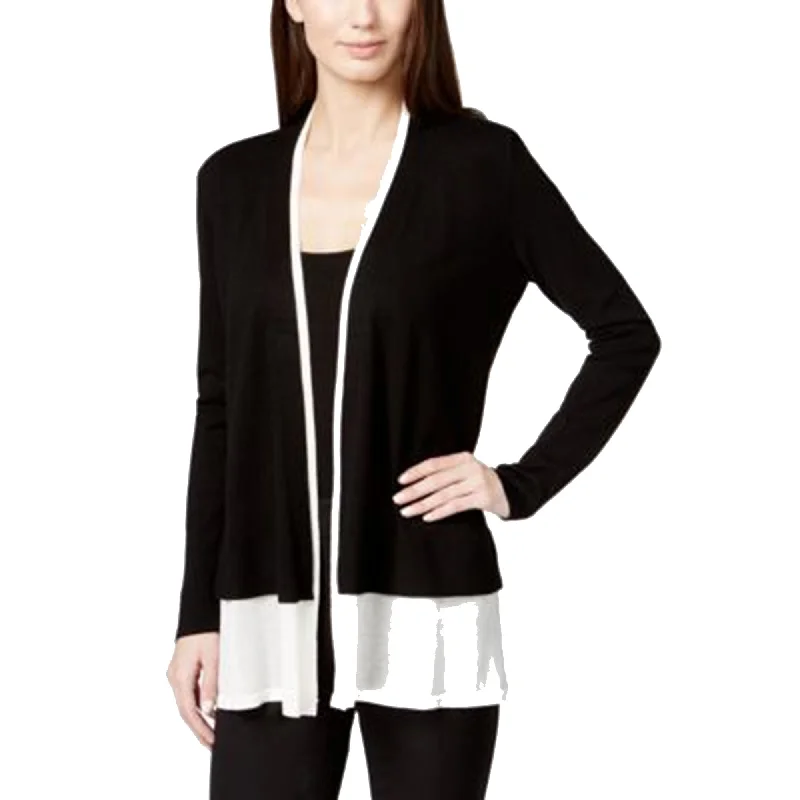 Alfani Color Block Layered Hem Cardigan Sweater