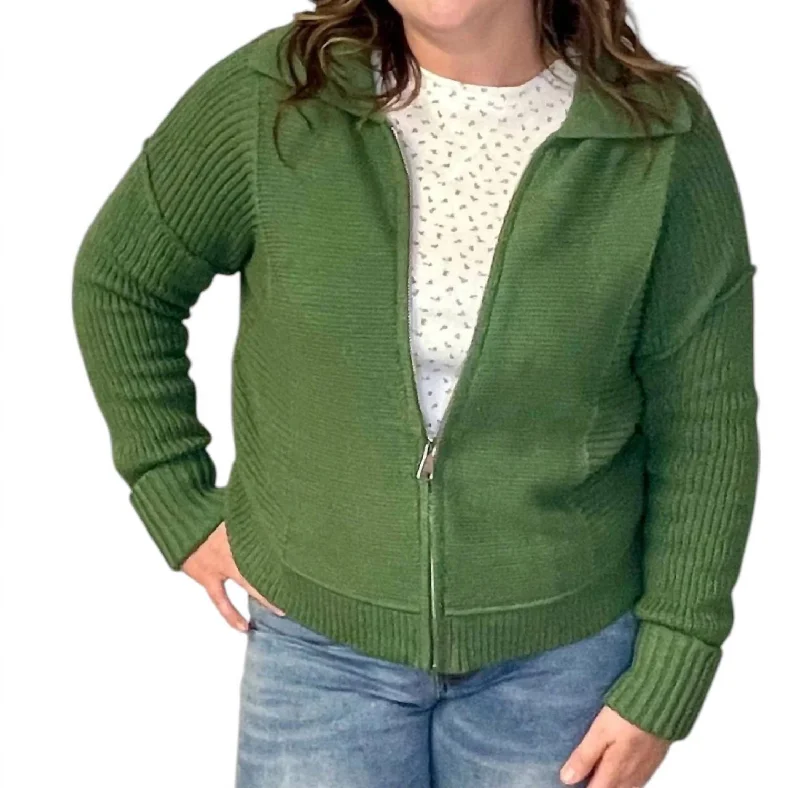 Cardigan Jacket In Green