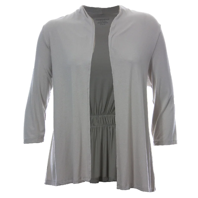 Charter Club Beige 3/4 Sleeve Shrug Cardigan