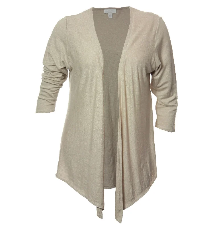 Charter Club Beige Long Sleeve Open Drape Front Cardigan Sweater Shrug