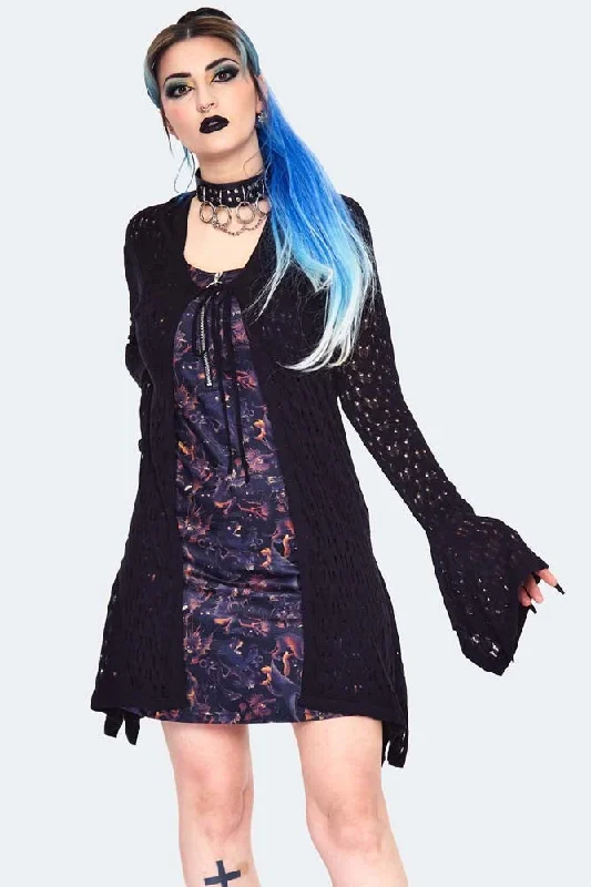 Lace Knit Long Cardigan