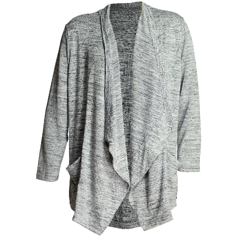 Style & Co Melange Gray Long Sleeve Open Front Cardigan Sweater