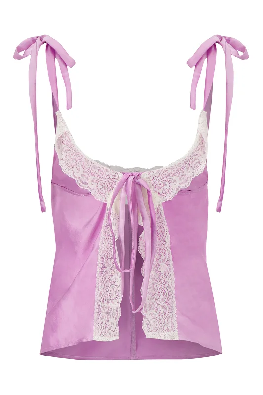 PASCALE SILK FRONT TIE CAMI