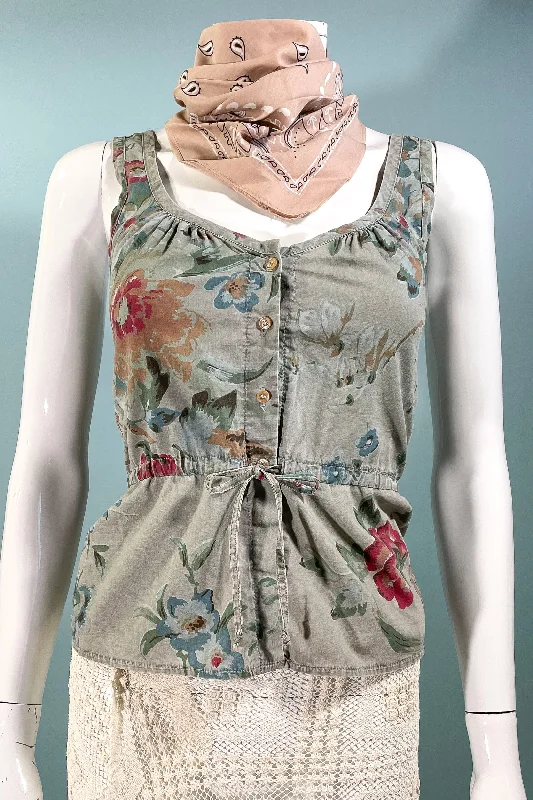 Vintage Campus Casuals Floral Camisole Blouse XS